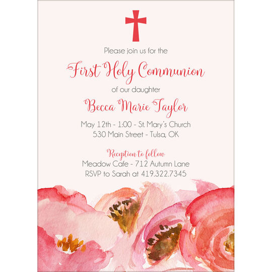 Pink Rose Invitations